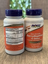NOW - 2 Bottles - BerryDophilus 10 Probiotic Strains Chewables Exp 6/25