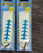 2 Moonshine Lures Magnum  Salmon Trolling Spoons Happee Meal