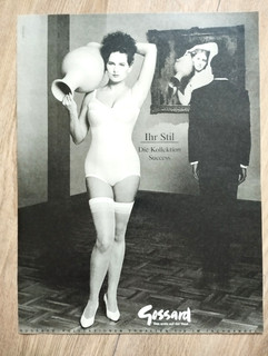 1990 rare Vintage magazine ad GOSSARD Ladies Lingerie corset stockings