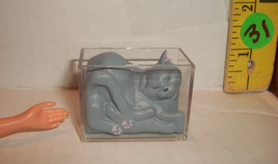 MINIATURE REALISTIC PET GRAY KITTY CAT IN FISH TANK  1/6 FASHION DOLL ACCESSORY