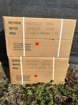 #ad MRE U.S. Military Ready to Eat Meals Case A amp; B 24 Meals FREE SHIP $89.99