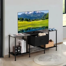 TV Stand for 50/55 inch Television Entertainment Center with Storage Fabric C...