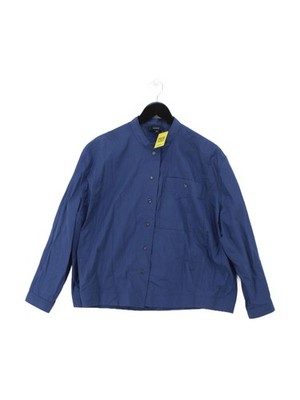 Soeur Damen Shirt UK 6 Blau 100% Baumwolle Langarm Kragen Basic