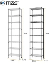 Adjustable Storage Shelf Steel Heavy Duty 8-Tier Kitchen Garage Rack 14"*24"*80"
