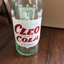 Vintage 12oz Cleo Cola Vess Beverages ACL Soda Bottle Duraglas Wichita KS 