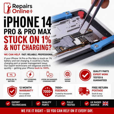 iPhone 14 Pro & Pro Max steckt am 1% Akku l l lädt nicht Reparatur Service