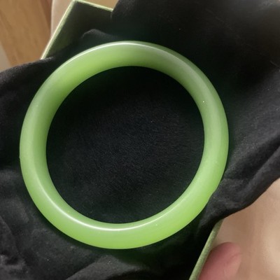 Natürlicher grüner 60 mm Jade Armreif Klasse A glatt rund Armreif