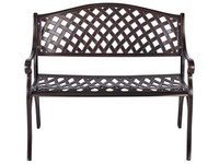 FranzöSische Gartenbank Aluminium Braun 104 Cm Mit Hoher RüCkenlehne Staggia