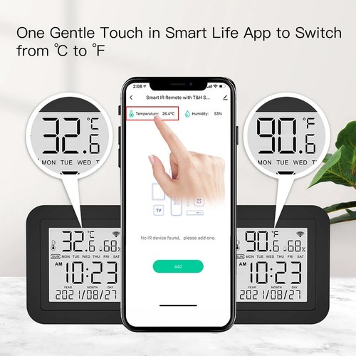MOES WiFi IR Smart Thermometer Sensor + Remote Control For Air Conditioner TV 05 - Picture 8 of 10