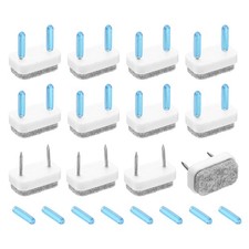 12Pcs Nail-on Felt Furniture Pads Rectangular Furniture Sliders 18mm, White