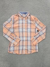 Crown  Ivy Shirt Mens XL Orange Blue Plaid Button Down Long Sleeve Casual Top
