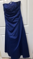 womens davids bridal prom special occasion dress full length Royal blue  size 10