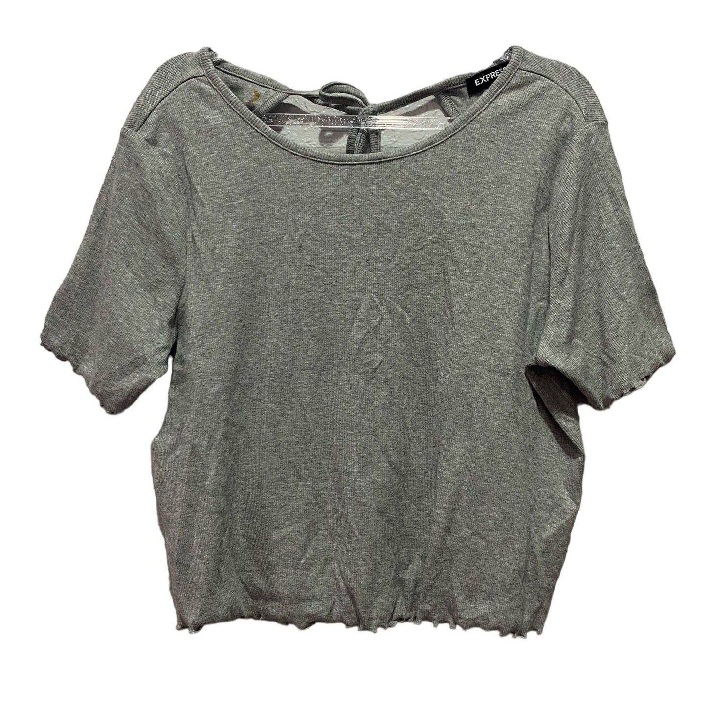 Express Cropped Gray Tee Size Medium - image 1