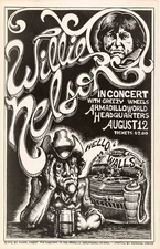 Willie Nelson 1972 Austin, TX Armadillo Framed Concert Poster
