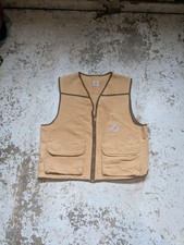 Mens VTG Carharrt Distressed Work Vest USA Made Size L