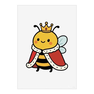 Wandbild Poster Druck ''Bienenkönigin'' - ungerahmtes Kunstwerk für Wohnkultur (PP057039)