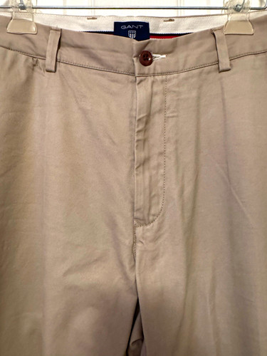 GANT chino pants,men’s beige cotton twill,regular fit straight leg,waist 40