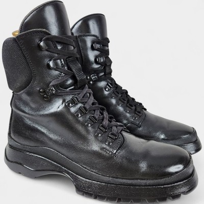 Prada Boots Mens 9.5 (10 US) Black Leather Vibram Sole Hiking