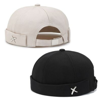 Baumwolle.Brimless.Docker.Cap.Gewaschener.Stil.Melonen.mütze..Winter