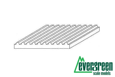Evergreen Scale Models Polystyrolplatte Wellblech 1x150x300 mm Raster 0,75  4525