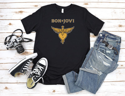 Bon Jovi Cover kurzärmlig weiß Herren T-Shirt T72
