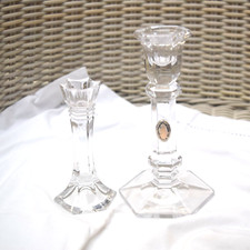 Candelieri in CRISTALLO trasparente con placca in ARGENTO - decori eleganti