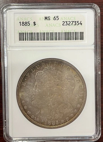 1885 Morgan Silver Dollar MS65 ANACS Toning