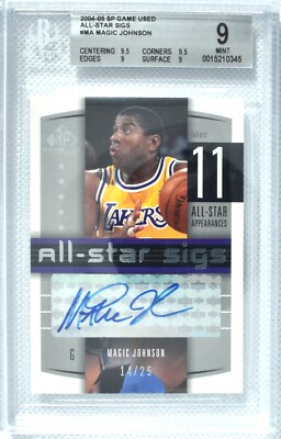 Get the autograph of one of basketball Magic Johnson Auto BGS display picture 1