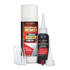 Starbond 2 oz. Black Medium-Thick Super Glue + 6 oz. Aerosol Accelerator Bundle