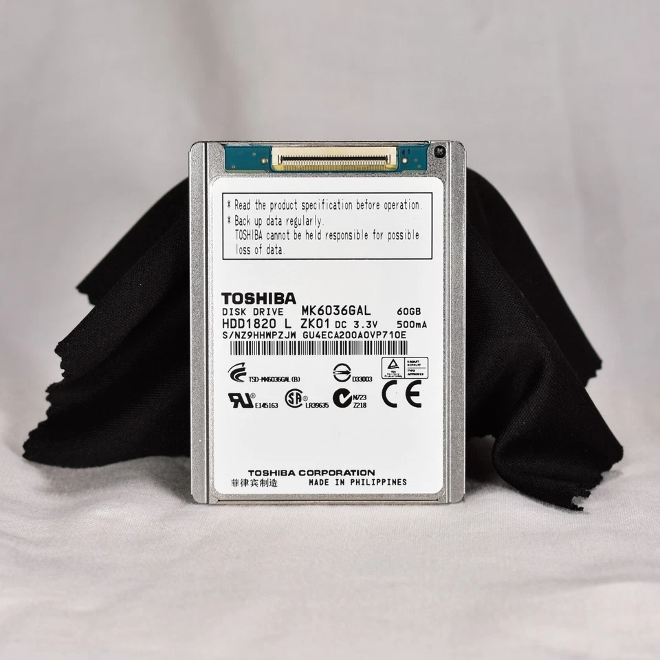 Toshiba MK6036GAL HDD1820 L ZK01 60GB 1.8"PATA/ZIF CE HDD 4200RPM 5MM - Image 2 of 3