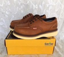 Cactus Men's 422M LT. BROWN Leather Work Boots or Casual 4" Low Cut Shoes Size