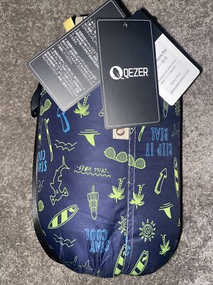 QEZER Feder Daunen SCHLAFSACK SINGLE Camping Navy super warm und kompakt