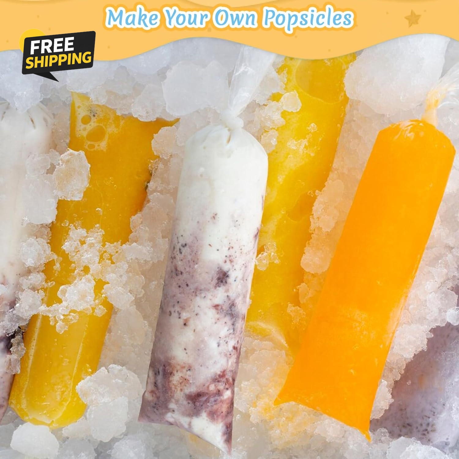 100 Ice Candy Plastic Bags - 4X12 Bolsas Para Bolis De Hielo Mexicanos Freeze