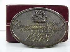 CANADIAN CLUB ESTABLISHED 1858 WHISKEY BRASS BELT BUCKLE