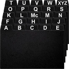 25 Pack 3x5 Inch Index Card Dividers Alphabetical Tabbed Index Cards Guides