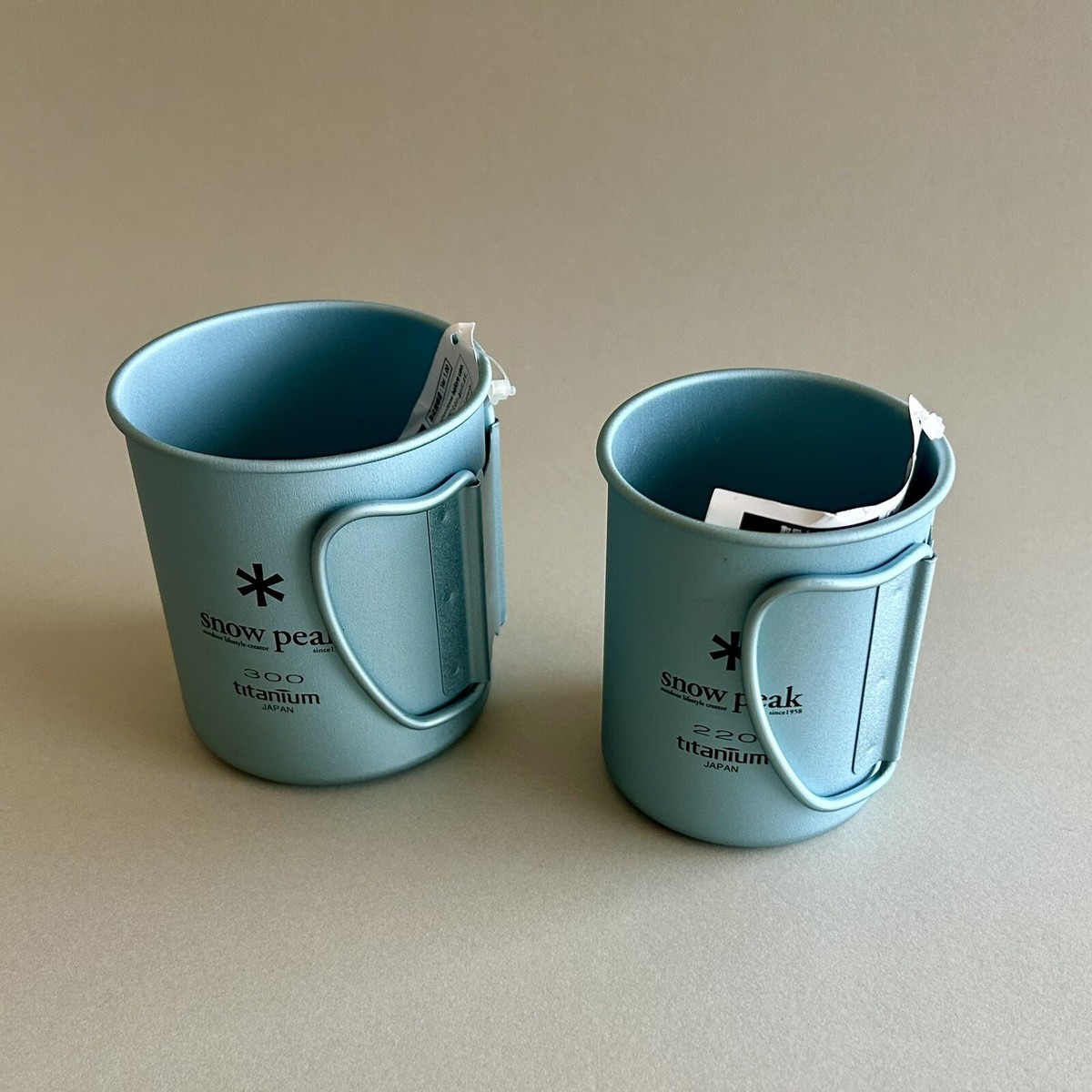 Snow Peak SORA 220 & 300 Titanium Single Mug Pair - Limited
