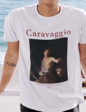 David With The Head Of Goliath T shrit | Caravaggio T shrit Premium Cotton