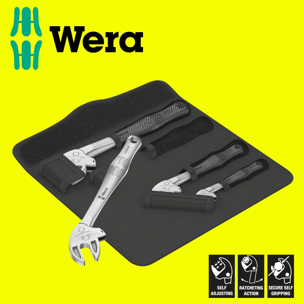 Wera 05020110001 6004 Joker 4 set 1 self setting spanner set 4 pieces With Case