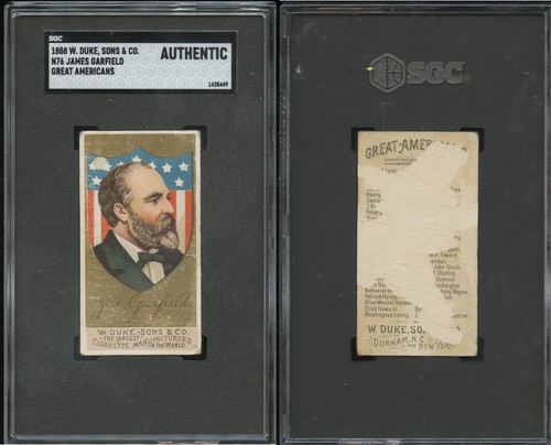 1888 N76 Duke #15 J.A. Garfield — SGC (grade unconfirmed)