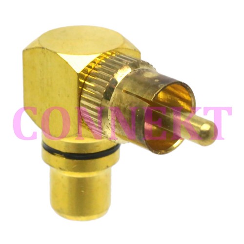 Gold RCA Adapter – 1 Male To 2 Female Right Angle Splitter For Audio/Video Cables