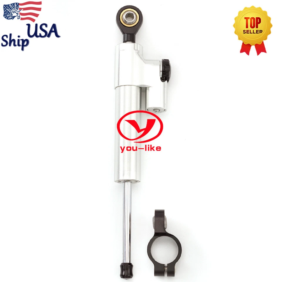 Amortiguador estabilizador de dirección CNC lineal plateado para Honda CBR600RR CBR100 CBR954RR Foto 4 de 4