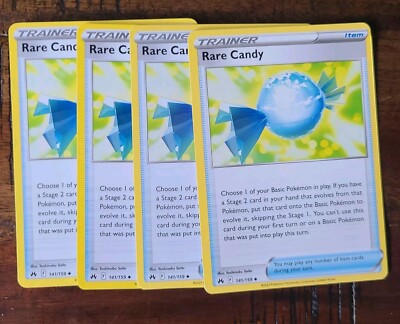 Pack Fresh! Pokemon TCG Crown Zenith Rare Candy 141/159 x4 Playset x4