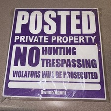100 Pk Tyvek Private Property Weatherproof Outdoor Signs 11"x11" Tear-Resistant