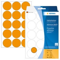 Herma 2274 Vielzwecketiketten/Farbpunkte Ø 32 Mm Rund Leuchtorange Papier Matt H