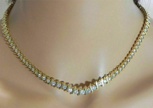 Womens and Mens Diamond Necklace Tennis 