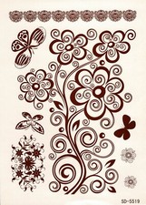 Una Volta Temporanei Tatuaggio Corpo Gioielli Henna da Bollywood Decor