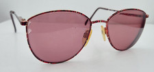 Vintage Charmant 4245 Pink Burgundy Oval Metal Sunglasses Japan FRAMES ONLY