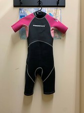 WETSUIT - 2mm Shorty Girls Water Sports, Pink/Black, Size 0 3XS 