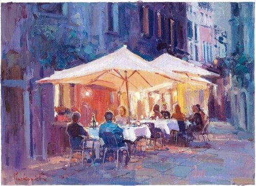 original painting 30 x 40 cm 86MrO artwork oil paints street cityscape