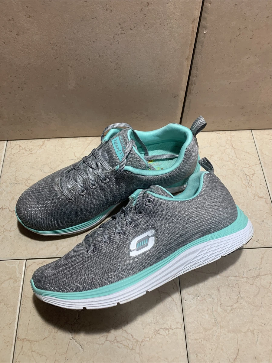 Women Skechers VALERIS 12135 Gray, Teal Light Blue Up Shoes Sz 7 M | eBay